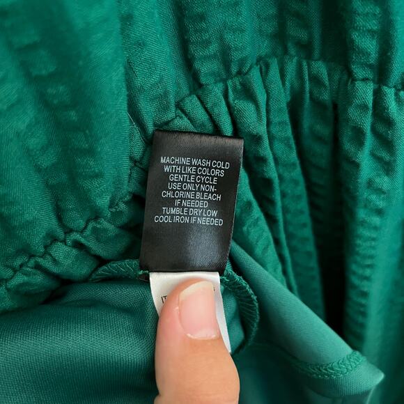 Torrid Green Textured Tiered Maxi Dress Sleeveless Adjustable Strap Boho Prairie - Picture 14 of 14